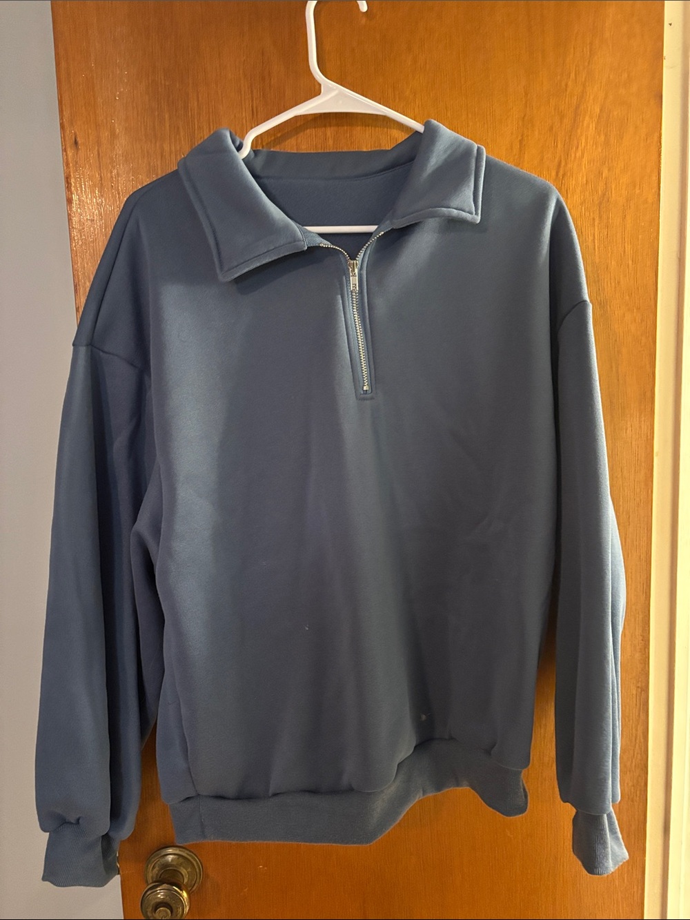 Men's Slate Blue Quarter-Zip Pullover Sweater
